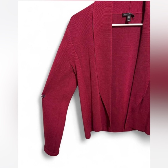 Eileen Fisher Maroon Silk & Organic Cotton Open Cardigan - Picture 5 of 7